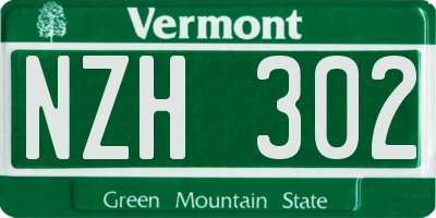 VT license plate NZH302