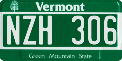 VT license plate NZH306