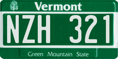 VT license plate NZH321
