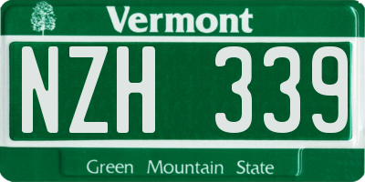 VT license plate NZH339