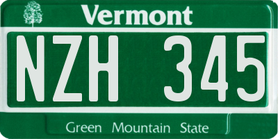 VT license plate NZH345
