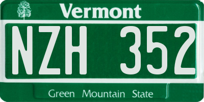VT license plate NZH352