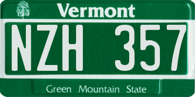 VT license plate NZH357