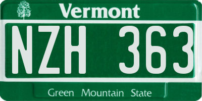 VT license plate NZH363