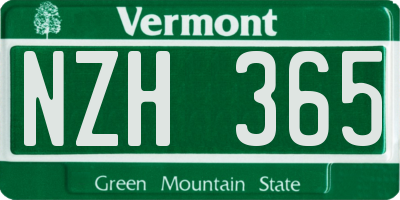 VT license plate NZH365