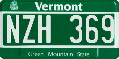 VT license plate NZH369