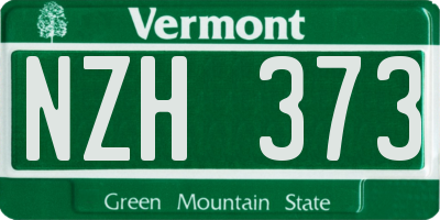 VT license plate NZH373
