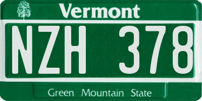 VT license plate NZH378