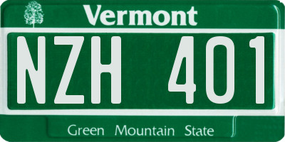 VT license plate NZH401