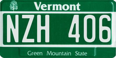 VT license plate NZH406