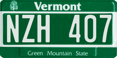 VT license plate NZH407