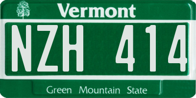VT license plate NZH414