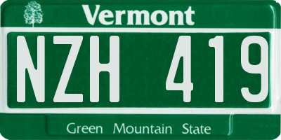 VT license plate NZH419