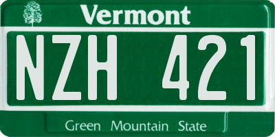 VT license plate NZH421