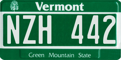 VT license plate NZH442