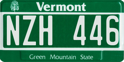 VT license plate NZH446