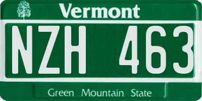 VT license plate NZH463