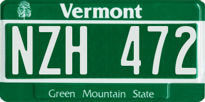 VT license plate NZH472