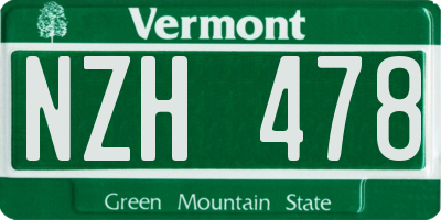 VT license plate NZH478