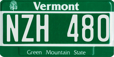 VT license plate NZH480