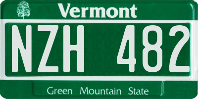 VT license plate NZH482