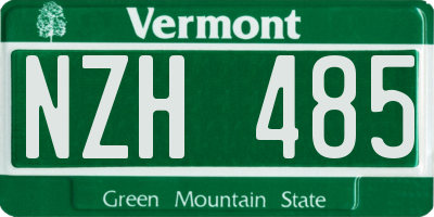 VT license plate NZH485