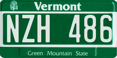VT license plate NZH486