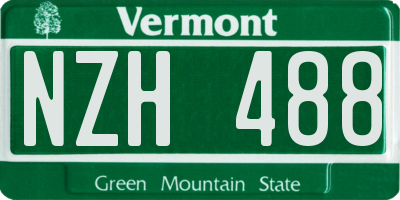 VT license plate NZH488
