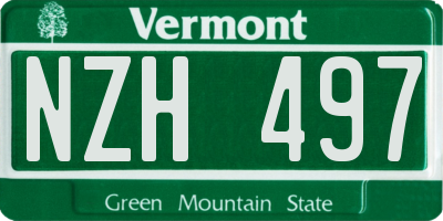 VT license plate NZH497