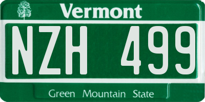 VT license plate NZH499