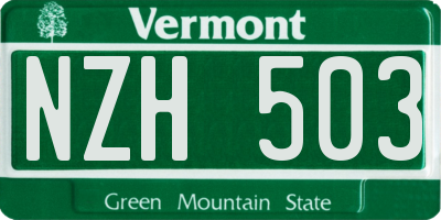 VT license plate NZH503
