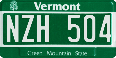 VT license plate NZH504