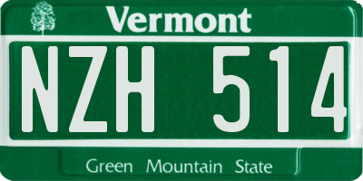 VT license plate NZH514