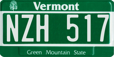 VT license plate NZH517