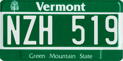 VT license plate NZH519