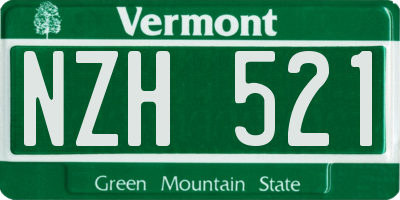 VT license plate NZH521