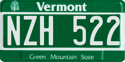 VT license plate NZH522