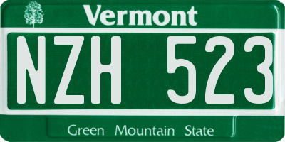 VT license plate NZH523