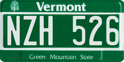VT license plate NZH526