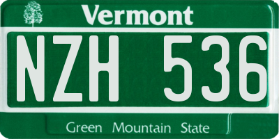 VT license plate NZH536
