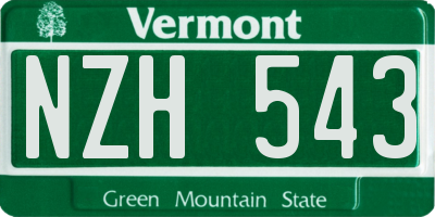 VT license plate NZH543