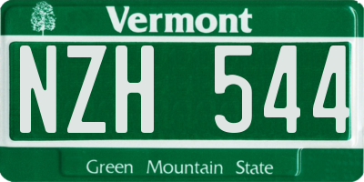 VT license plate NZH544