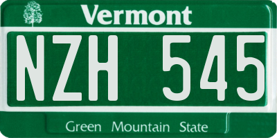 VT license plate NZH545