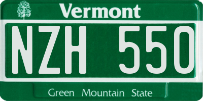 VT license plate NZH550