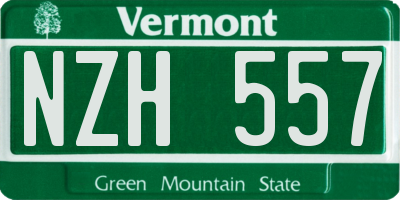 VT license plate NZH557