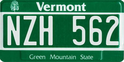 VT license plate NZH562