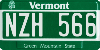 VT license plate NZH566