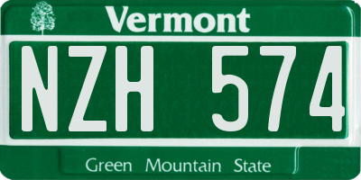 VT license plate NZH574