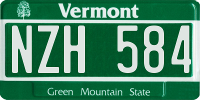 VT license plate NZH584