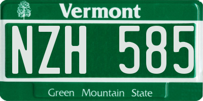 VT license plate NZH585